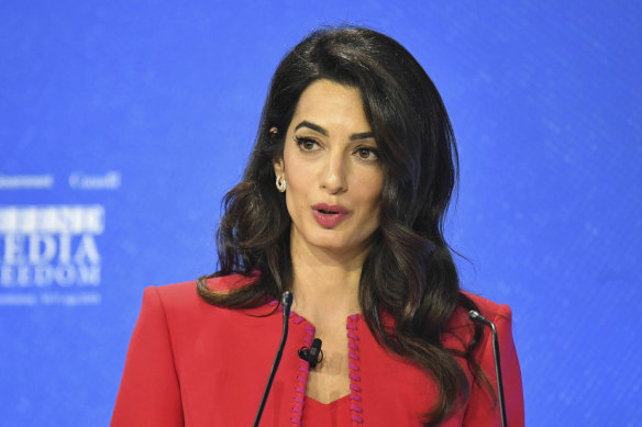 Human rights lawyer Amal Clooney has been critical of Australia's laws which seek to criminalise journalistic activity.