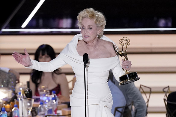 Jean Smart accepts the Emmy for outstanding lead actress in a comedy series for Hacks.