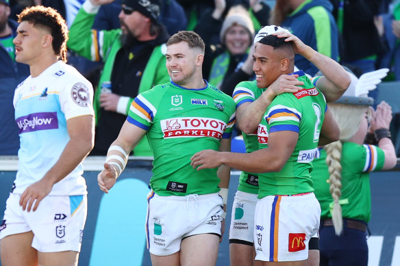 The Raiders are sitting pretty at the right end of the NRL ladder.