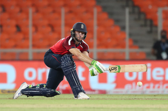 England’s Jos Buttler hit a superb 83 not out in the third T20 of the series in India.