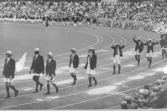Bermuda takes part in the opening ceremony before announcing they would boycott the Games. 
