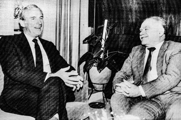 Bill Hayden met with Israel’s prime minister Yitzhak Shamir in 1984 on a trip that ultimately cooled his optimism about peace in the Middle East.