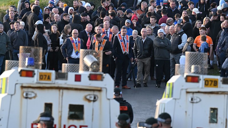 ‘Madness’: Standoff in Northern Ireland town as protesters block first Orangemen march in decades