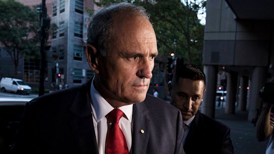 Outgoing NAB Chairman Ken Henry arrives at the ABC in Sydney for an interview on 7.30.