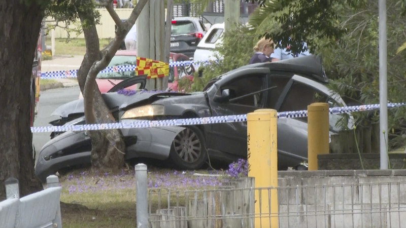 Two boys killed, two men on the run in ‘massive crash’ in Sydney’s south-west