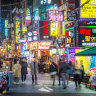 A Seoul kind of feeling... the bright lights of Sinchon, Seoul.