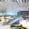 Inside the vast Hong Kong International Airport.