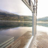 Steam and a float, in a floating sauna.