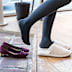 Taking shoes off at the front door dramatically reduces the amount of dirt, dust and germs inside the home.