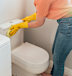 Some bathroom and toilet cleaning products contain a small amount of bleach, so you get the disinfecting and whitening properties without as much cause for concern.