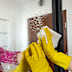 Leaving the lights on when you clean the mirror can result in a cloudy finish, so clean them during the day with the lights off.