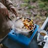 Pre-prepared casseroles make great camping food.