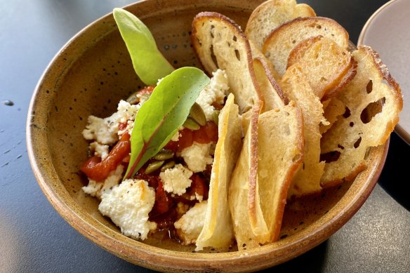 Barnyard’s roast capsicum and caraway dip. 