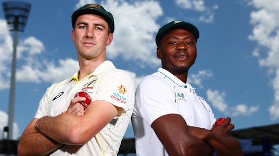 Rabada (right) and Pat Cummins could still face off in the World Test Championship final.