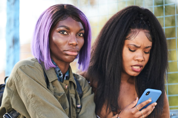 I May Destroy You creator Michaela Coel (left) with Weruche Opia.