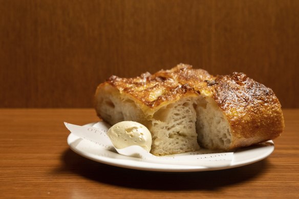 Wholegrain potato focaccia with smoked butter.