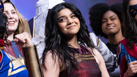 Iman Vellani at the London premiere of Ms. Marvel.