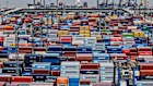 Containers pile up at a terminal in Shanghai. China says it wants to work with other countries against unilateral “bullying”. 