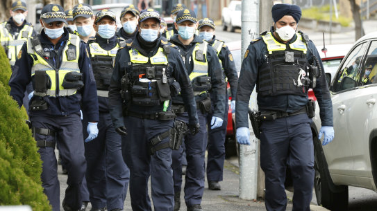 About 500 police are patrolling the affected towers in Melbourne.