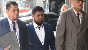 Uber driver Nazrul Islam arriving at court on Thursday. 