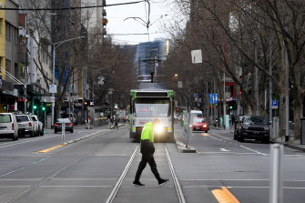 Quiet streets in Melbourne after the state went into lockdown for the sixth time.