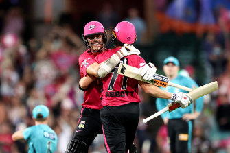 Sean Abbott won the match for the Sixers on Wednesday night with the last ball of the day.