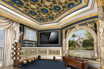 An ornate gym created by Artnow International for a private home on the Gold Coast.