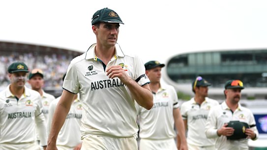 Pat Cummins leading off the Australian Test team.