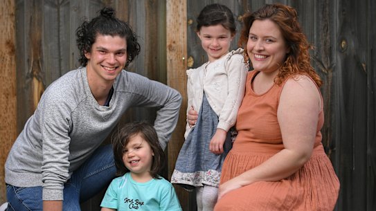 Alex and Kate Bullen-Casanova with their children, Eleanor and Rupert.