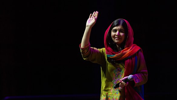 Malala Yousafzai speaking in Sydney at a Growth Faculty event last year.