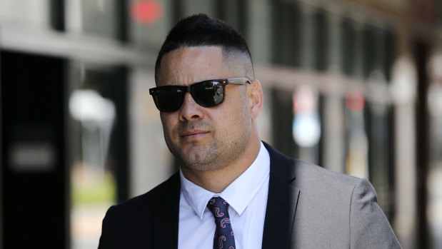 Jarryd Hayne arrives at court on Wednesday.