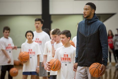 King of the kids: Ben Simmons’ camp in Melbourne was the place to be for starry-eyed youngsters.