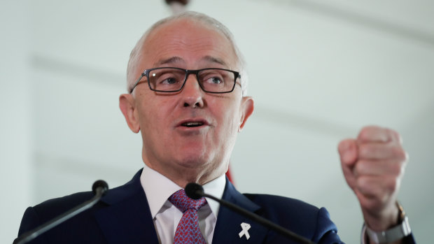 Former prime minister Malcolm Turnbull spoke at a White Ribbon breakfast at Parliament House in Canberra last December.