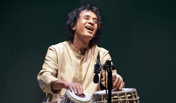 Zakir Hussain blends the two great strains of Indian classical music.