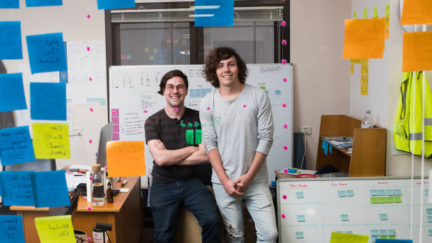 Shane and Brett Hodgkins, co-founders of materials and project tracking app Matrak. 