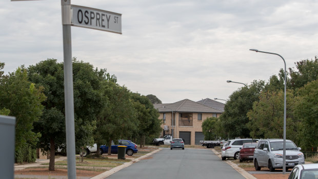 Osprey Street, in an area of Harrison that is among the top 20 most advantaged parts of the ACT.