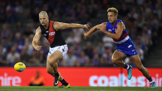 Off the pace: Essedon's Jake Stringer failed to make an impact against his former side.