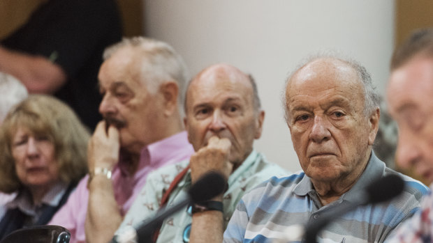 Retirees packed into the Chatswood Club during the Parliamentary inquiry to voice their concerns at Labor's policy.