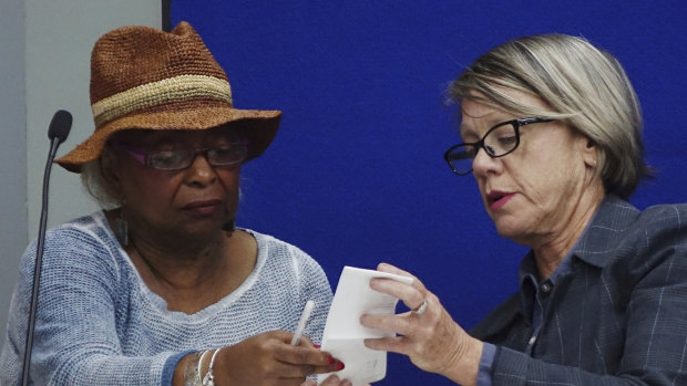 Broward Supervisor of Elections Brenda Snipes and judge Betsy Benson of the election canvassing board.