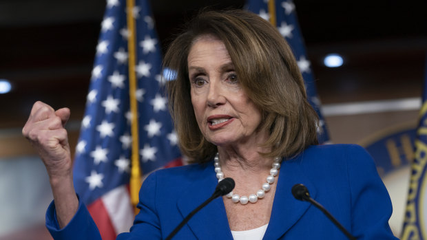 House Speaker Nancy Pelosi heaps scorn on Attorney-General William Barr.