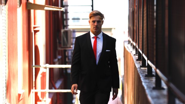 St George Illawarra player Jack de Belin has pleaded not guilty to raping a woman in a Wollongong apartment.