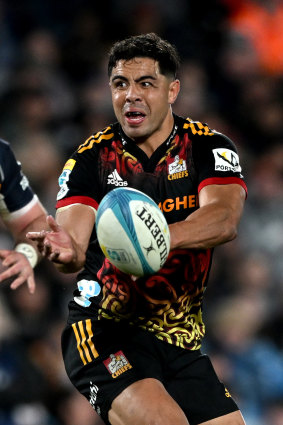 Anton Lienert-Brown during last month’s Super Rugby semi.