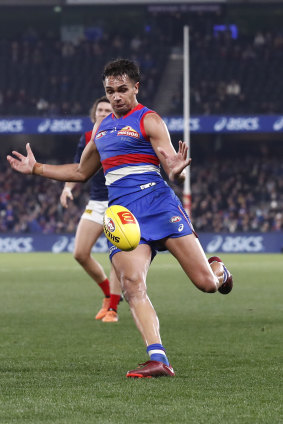 Jamarra Ugle-Hagan starred for the Bulldogs in their win over the Demons.