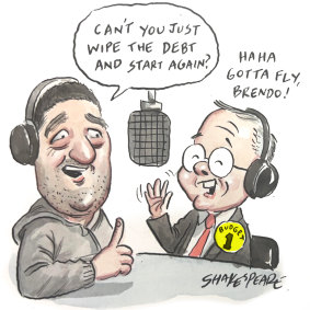 Brendan Fevola and PM Anthony Albanese.