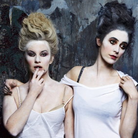 Kate Mulvany, left, in her award-winning role in ‘Tartuffe’ with Geraldine Hakewill.