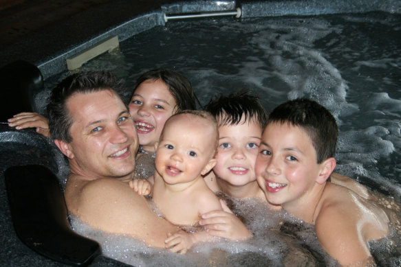 Ben Beale with his children Jasmin, Mitch, Hayden and Jett.