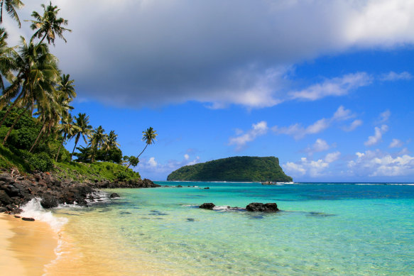 Lalomanu beach in Upolu has views of Samoa’s other islands.