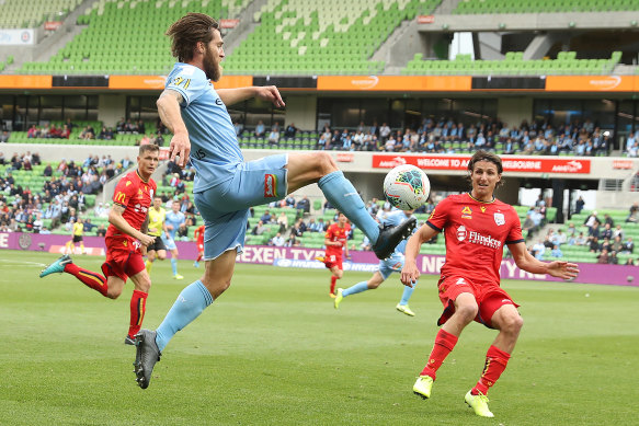 Josh Brillante in action for City.