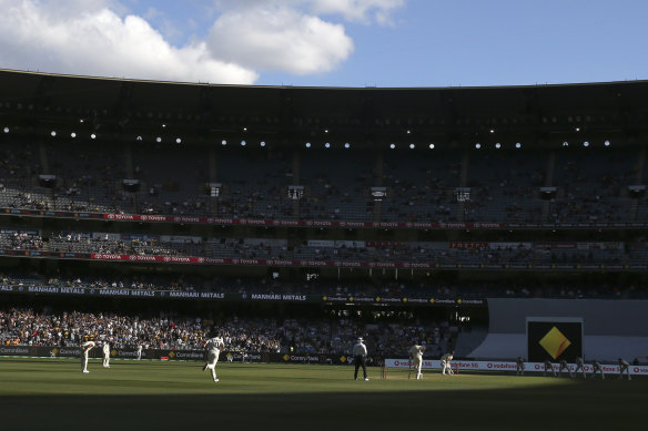 The MCG was rocking during Australia’s late evening bowling spell.