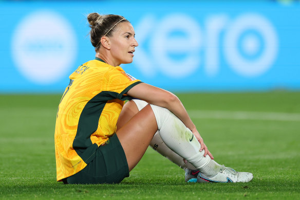 Steph Catley playing for the Matildas at the FIFA Women’s World Cup.